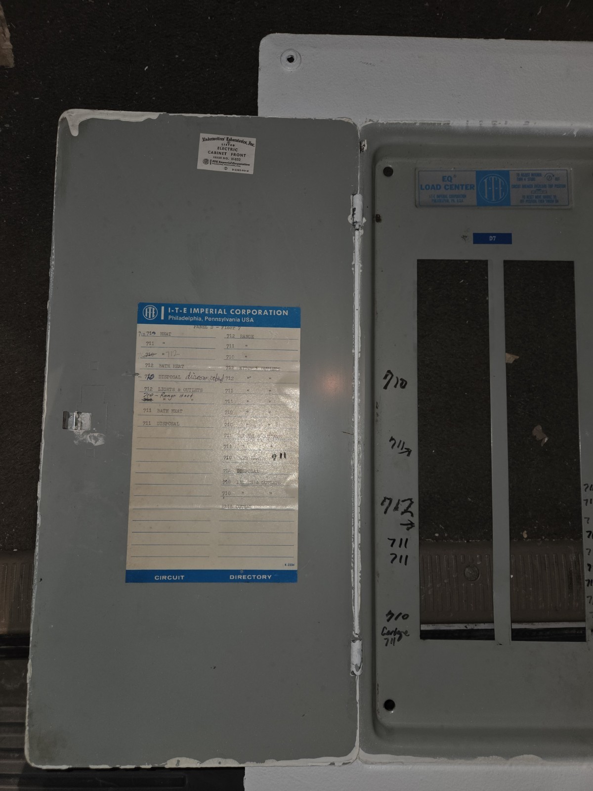 ITE Electric Cabinet Front Panel Cover Door Only Model H-852 25 1/4″ x 15 5/8″