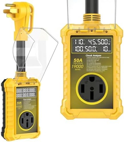 50 Amp Surge Protector for Rv Waterproof IP67, 19000 J Upgraded RV Power Surg…