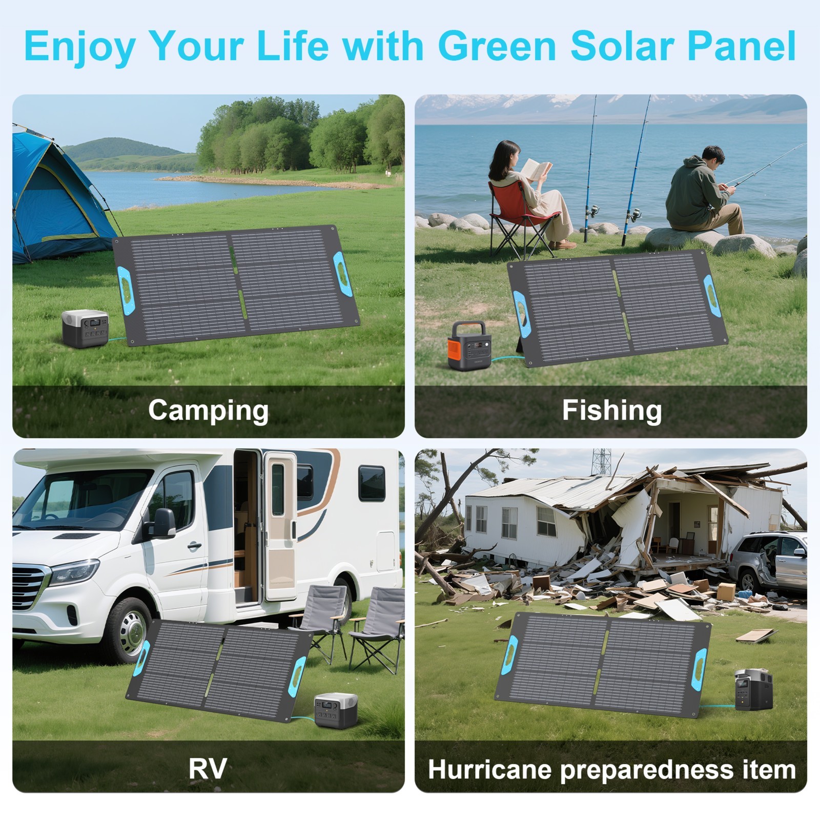 2 pack 110W Solar Panel Charge for Jackery Explorer 1000 v2 1070Wh Power Station