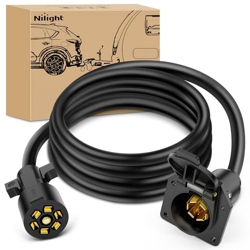7 Way Trailer Plug Extension Cord 8 Feet Heavy Duty 8FT Trailer Extension Cord
