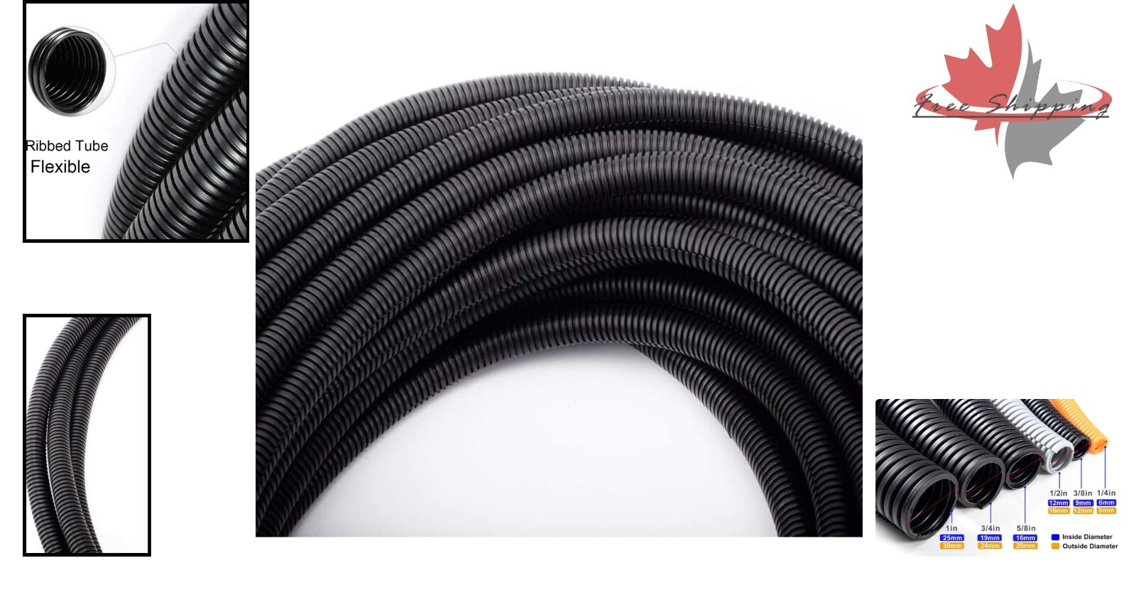 Wire Loom Split Tubing – High Temp, Abrasion Resistant – Protects Wires – 50 ft
