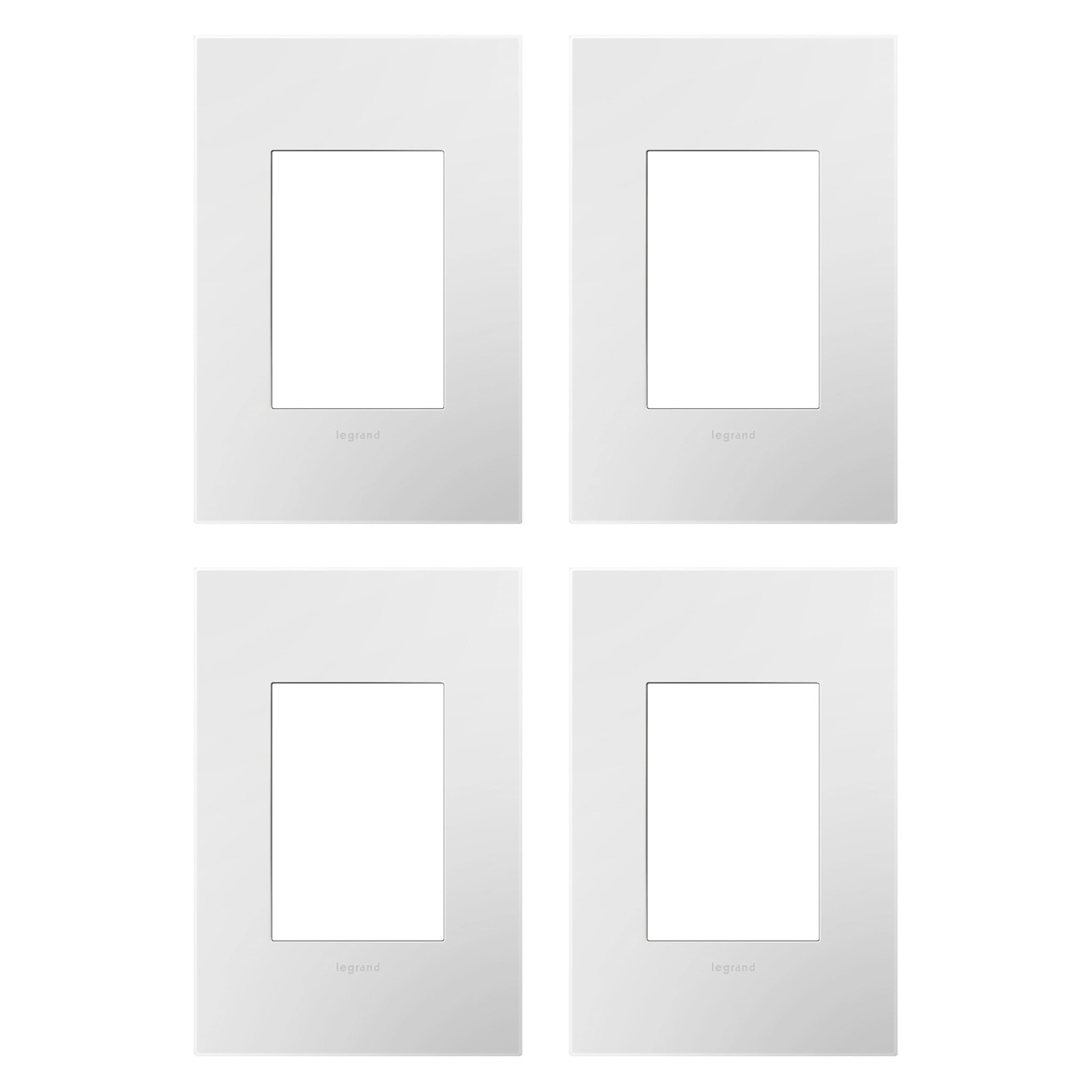 Legrand Gloss WhiteonWhite 1Gang + Wall Plate AWP1G3WHW44P 4 Pack