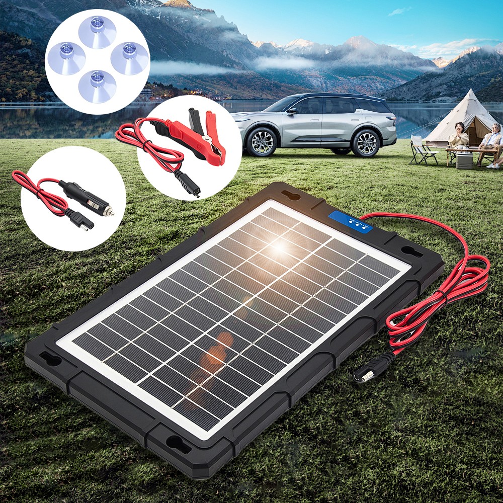 20W 12V Solar Battery Maintainer Trickle Charger Kit for Car Boat RV Trailer