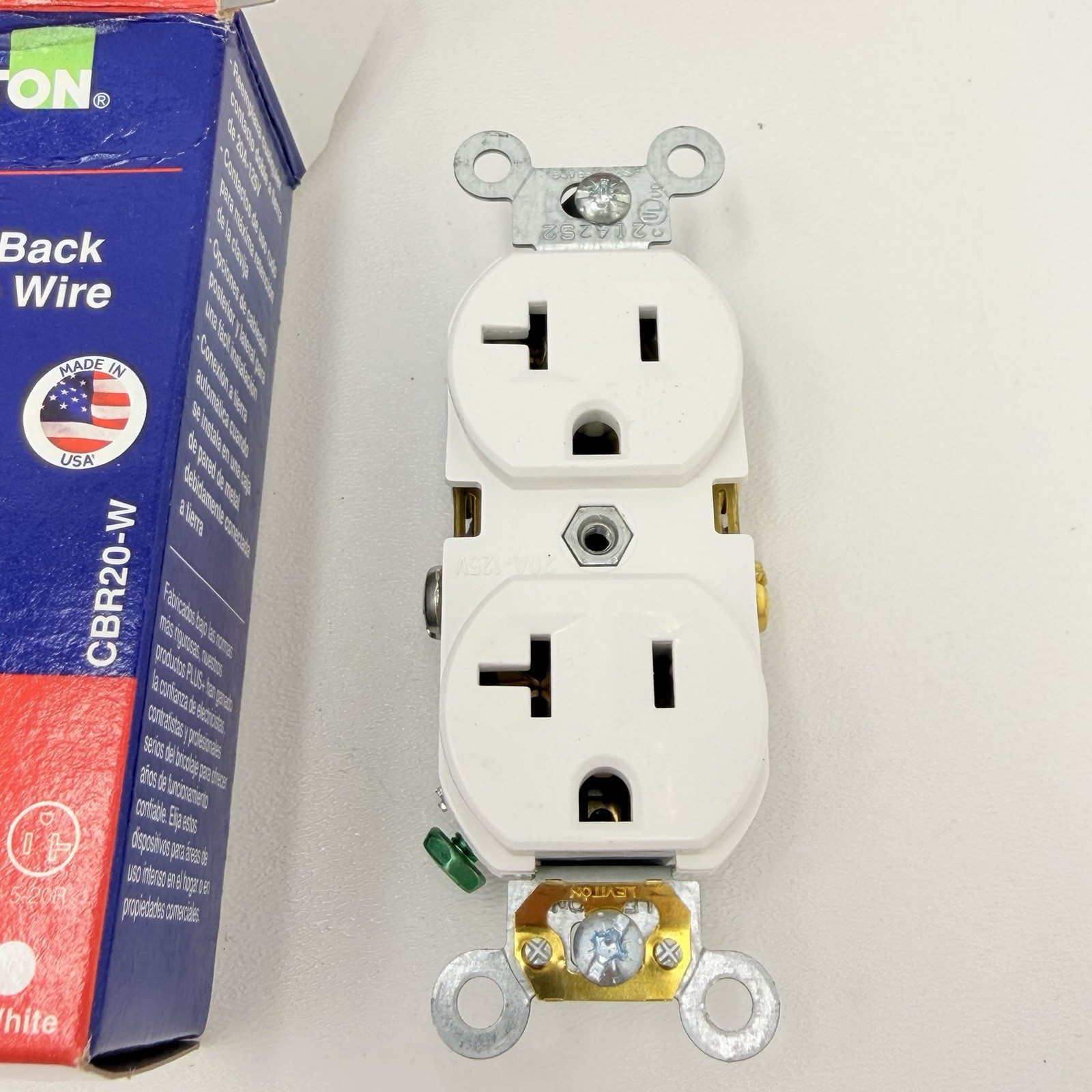 Leviton CBR20-W 20A Duplex Outlet White Back Side Wire Lot 6 NEW