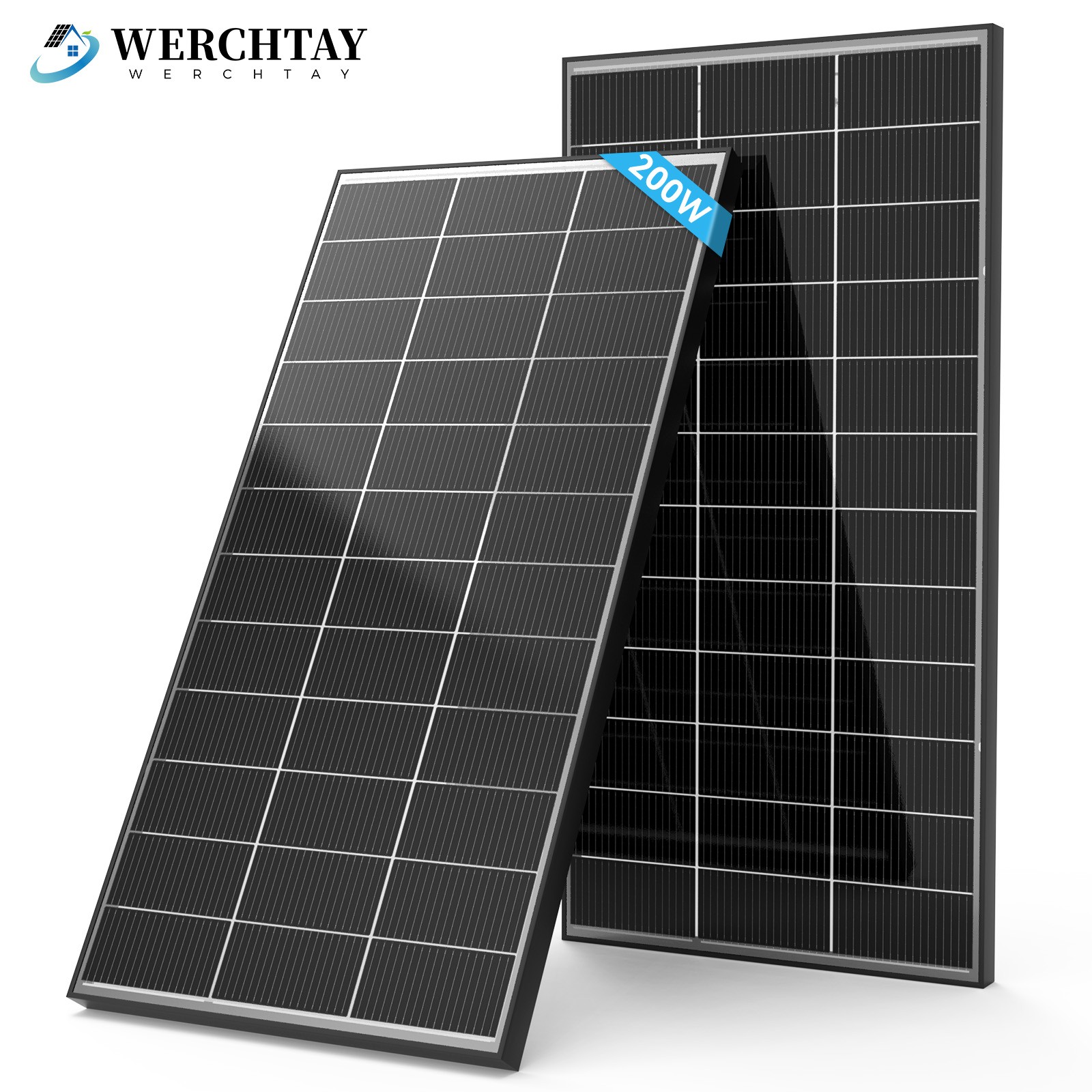Werchtay Bifacial Solar Panel 200W N-Type 18BB High-Efficiency Solar Off-Grid US