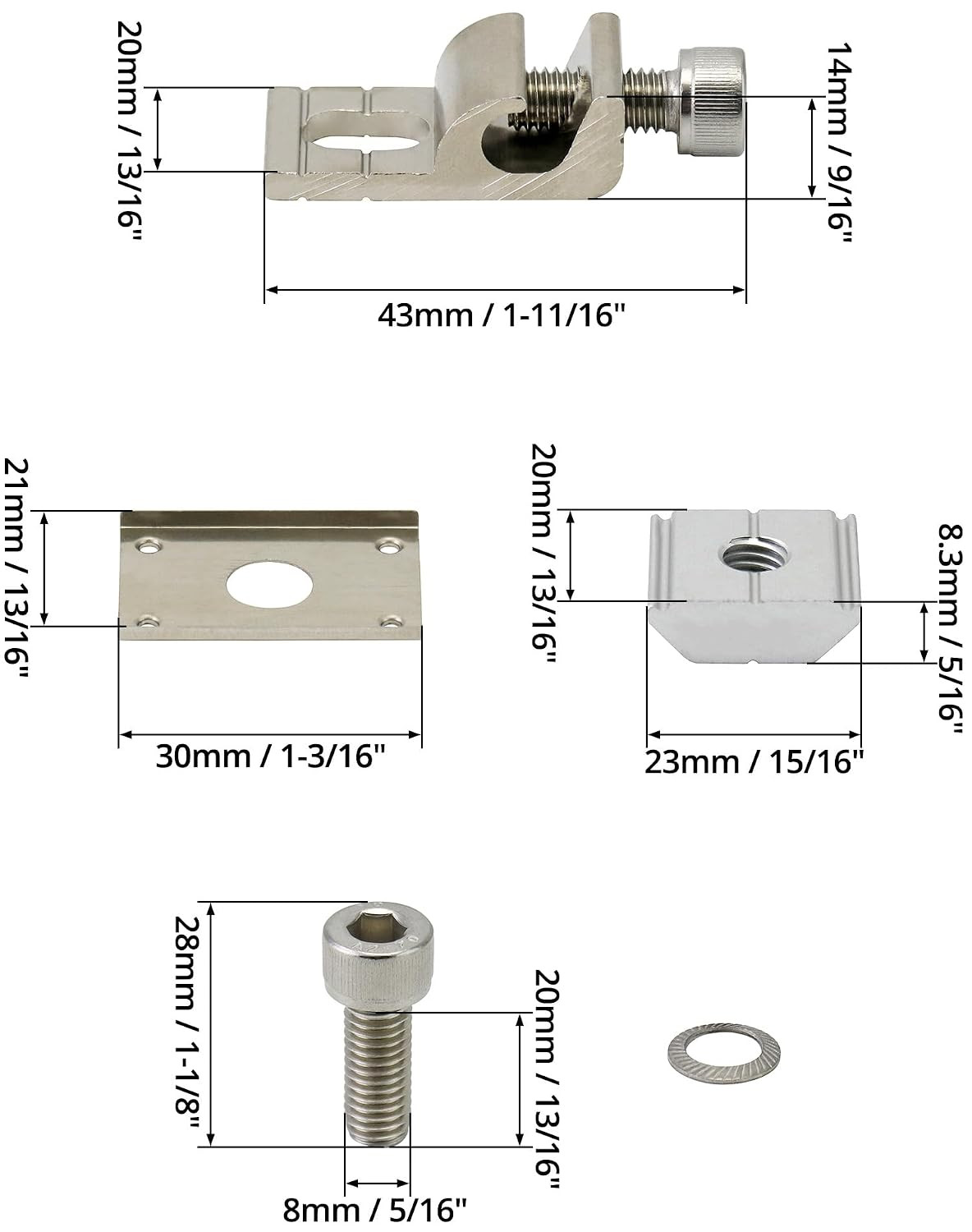 Grounding Lug 25 Pack – Aluminum Alloy Solar Rail Connector for Rooftop, Grou…
