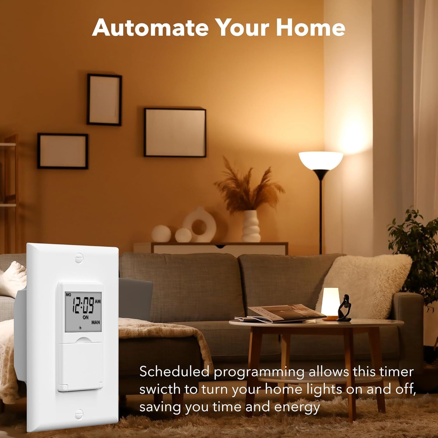 BN-LINK 7 Day Programmable In-Wall Timer Switch Digital for Fans, Lights, Motors