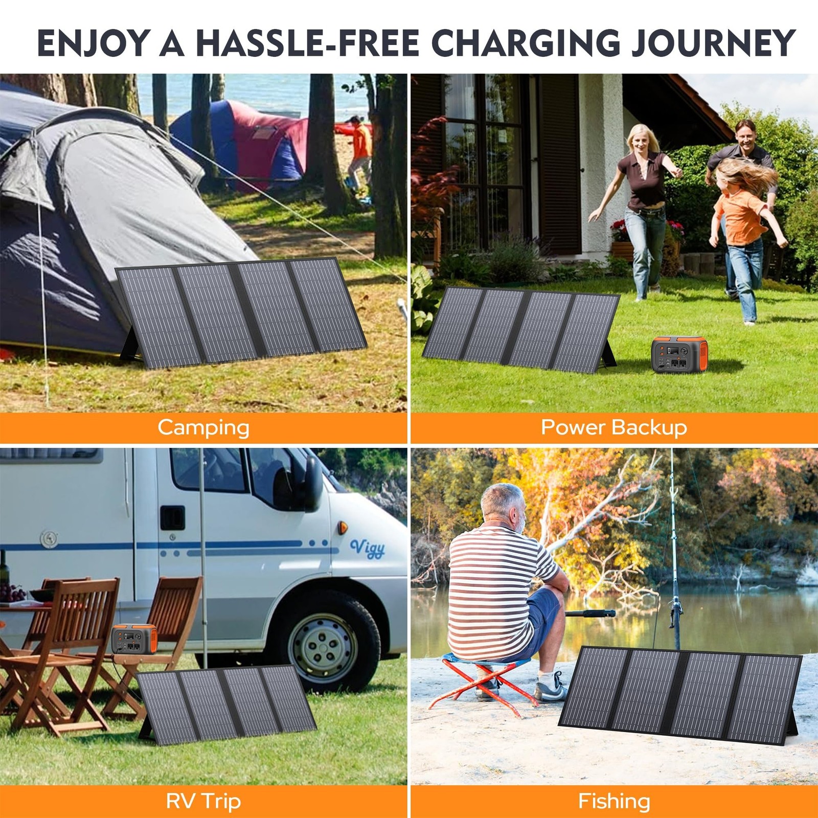 ENGINSTAR 60W Foldable Solar Panel Charger with 18V DC Outlet for Portable Po…
