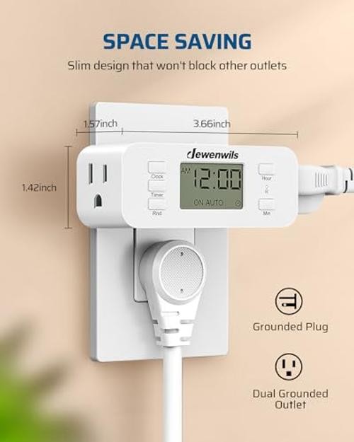 24 Hour Programmable Digital Timer Outlet – 2 Pack Timers for 2 Pack 24 Hours