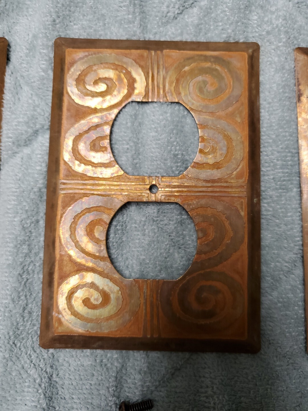 Vintage Copper Decorative Plug Outlet Plate Flopping Fish 4.75h X 3.25 NWT