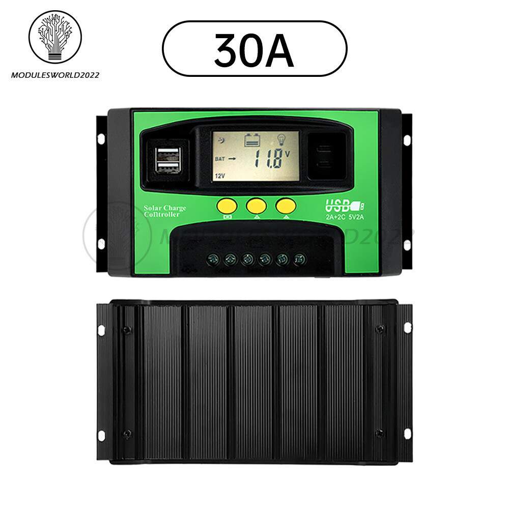 12V24V Solar Charger Controller 30A 40A 100A PV LCD Controller Timing USB/Type-C