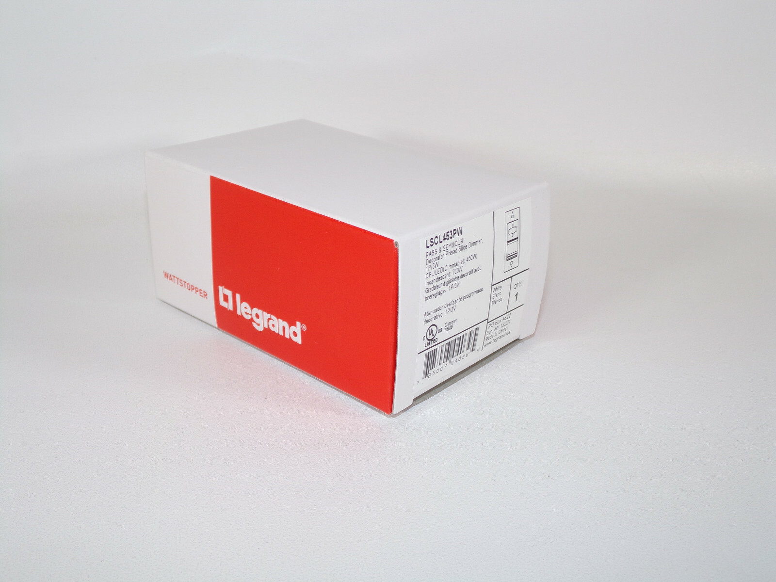 Legrand P&S LSCL453PW Slide Dimmer Rocker Set, 1P/3W CFL/LED/Incand, White