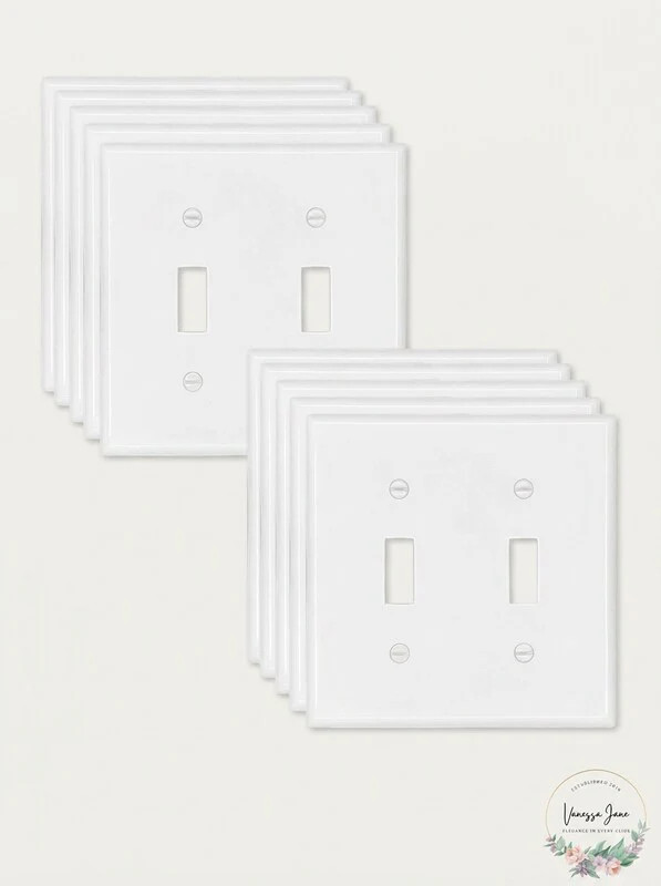 Enerlites Poly Carbonate Thermoplastic Wall Plate 2-Gang Toggle/10 Pack