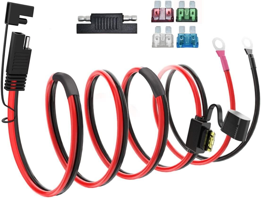 SAE Battery Connector 10AWG O Ring Terminal Harness Quick Disconnect Cable 10FT