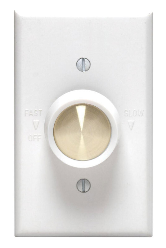 Leviton 06616-00W Ultra-Quiet Variable Speed 5A 120V White Rotary Fan Control