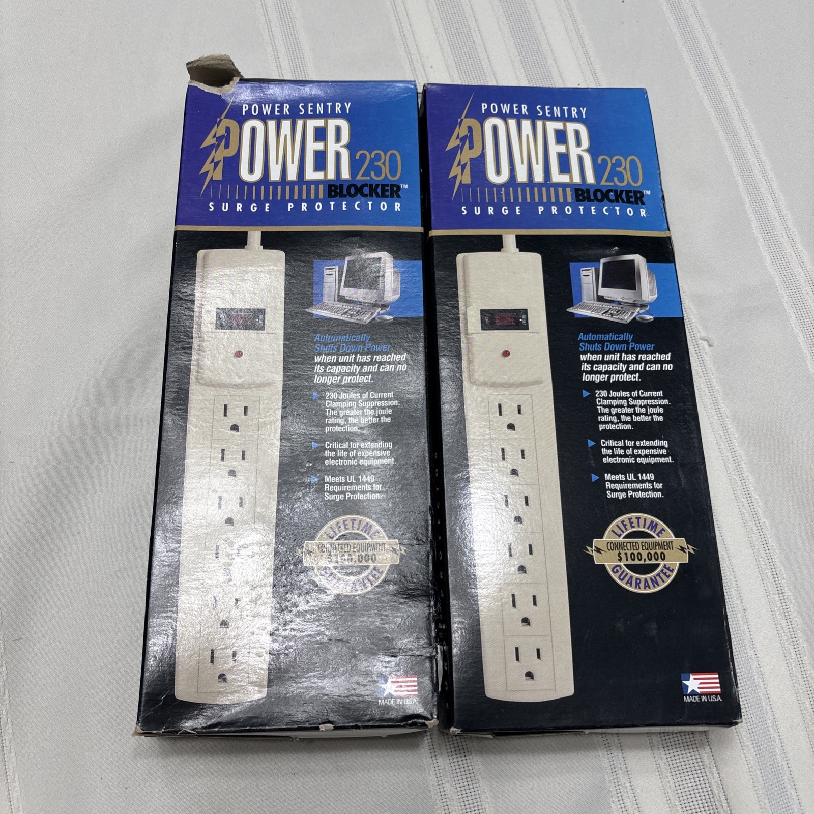 2 Power Sentry GENERAL PURPOSE SURGE PROTECTOR – 6 Outlets @ – 230 Joules