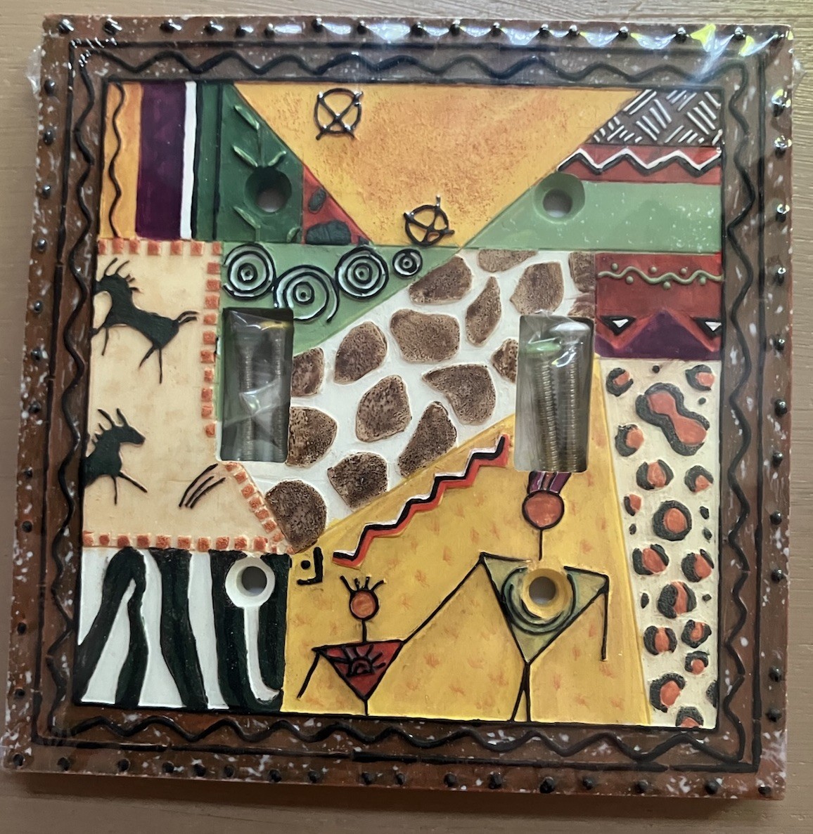 Kenya Double Light Switchplate Cover – Borders Unlimited – Brand New/Sealed