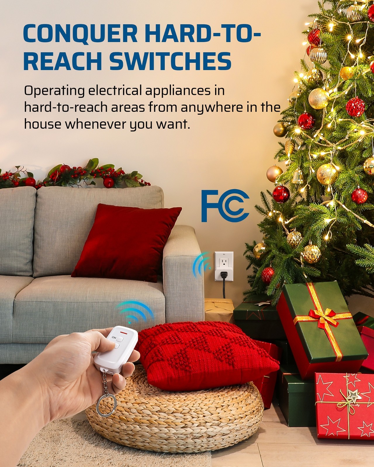 DEWENWILS Remote Control Outlet, Indoor Remote Outlet with 2 Remotes,15A/1875W