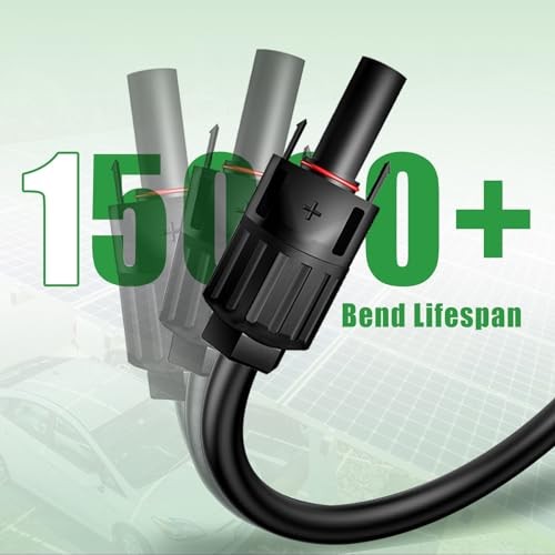 Twin Wire 50 Feet Solar Extension Cable 10AWG 50Ft Flame Retardant Protective