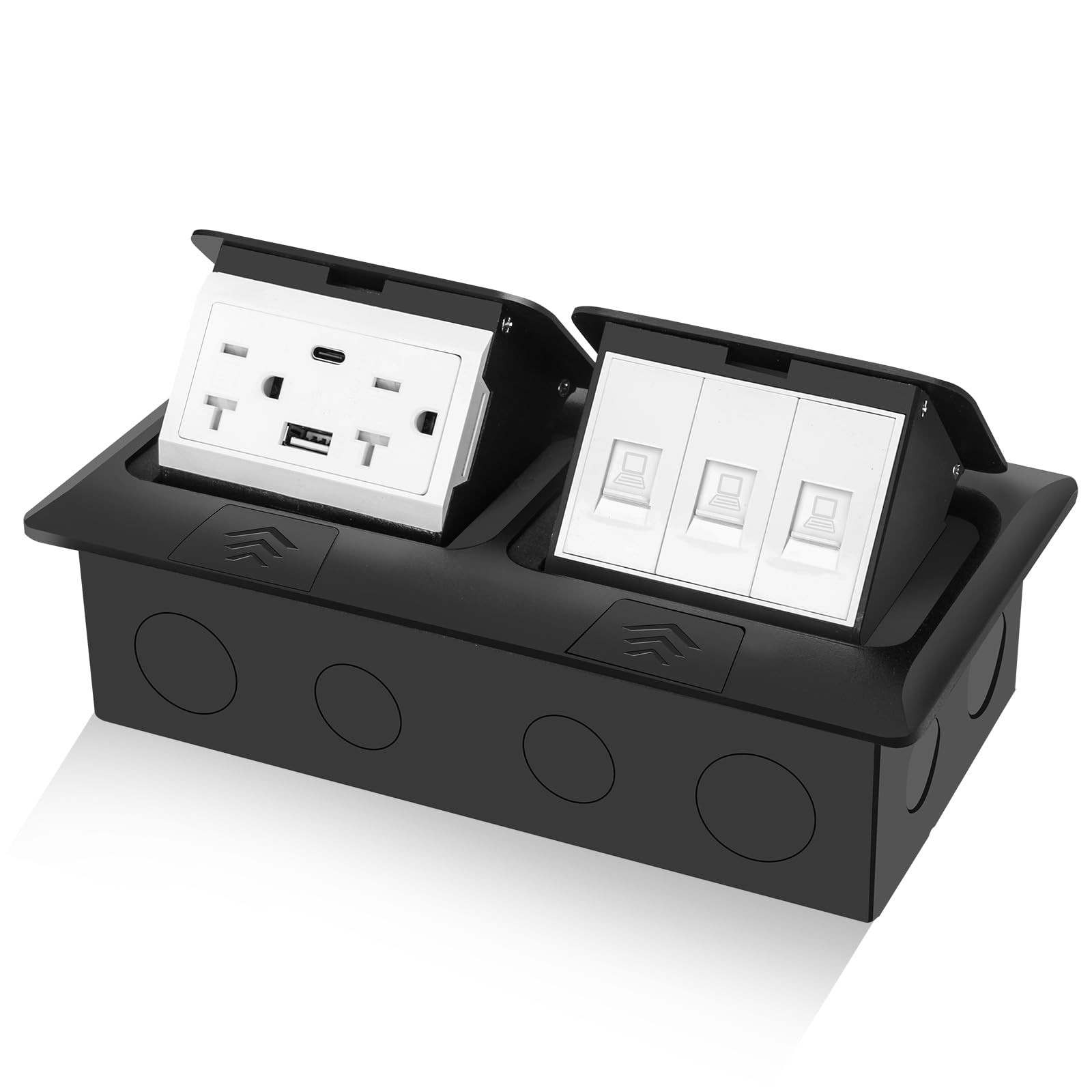 Kyhshj Usb Pop Up Floor Socket Kit 2 20A Receptacle4.8A 1 Usb-A Ports 1 Usb-C