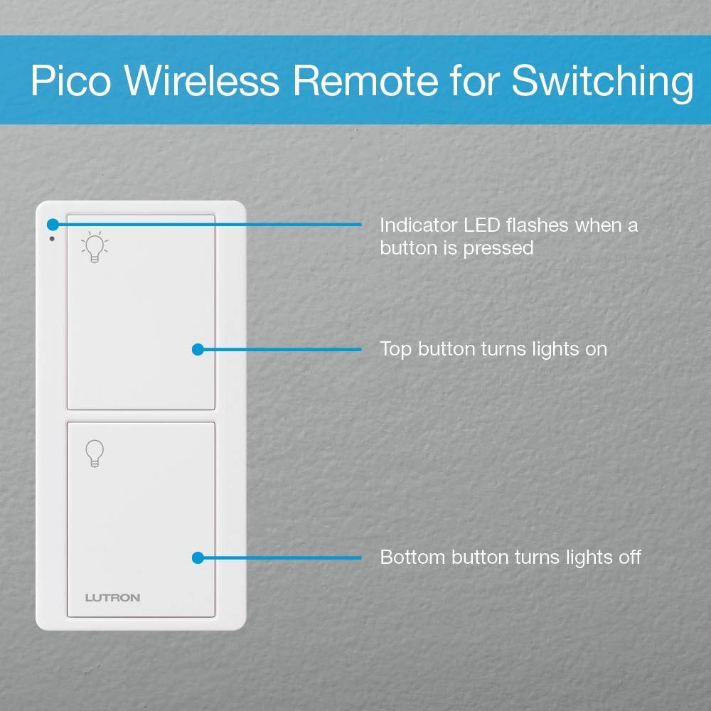 Pico Remote for Caseta Smart Switch, 2-Button Control , On/Off Control, For Tabl
