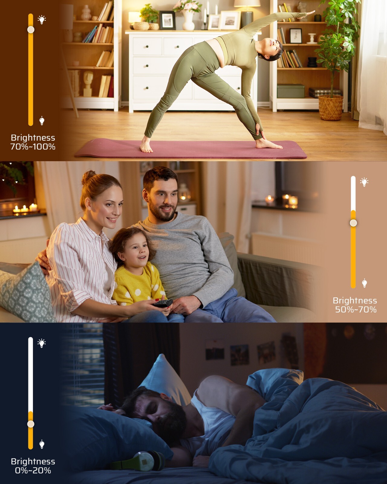 DEWENWIL Wireless Dimmer Switch,Tungsten 400W, Dimmable LED 4 Brightness Buttons