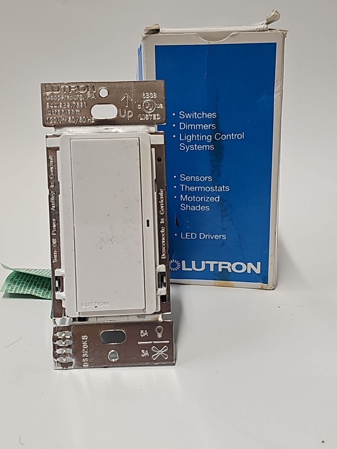 Lutron Caseta Claro Smart Switch DVRF-5NS-WH-R White NEW Open Box Smart Home