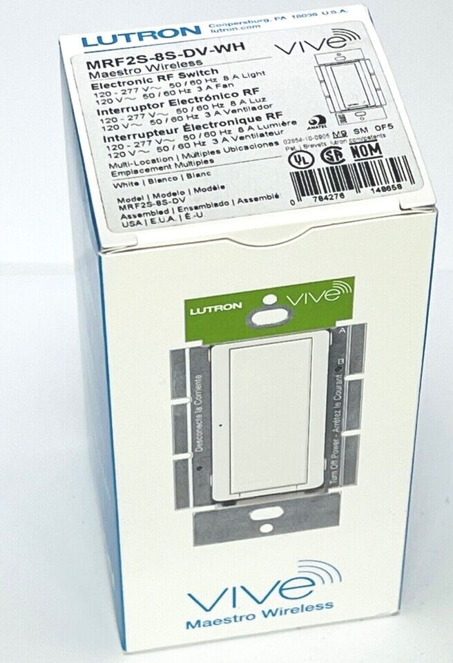 Lutron MRF2S-8S-DV-WH Maestro Wireless VIVE RF Switch NEW IN BOX Price EACH
