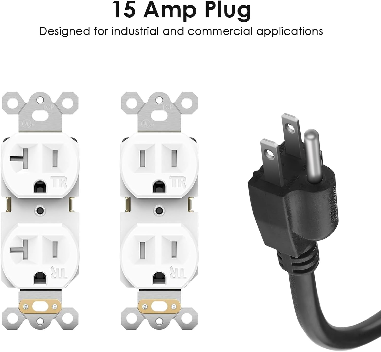 JUNNUJ Heavy Duty Surge Protector Power Strip 4800J, Garage Metal 8 Outlets 20 A