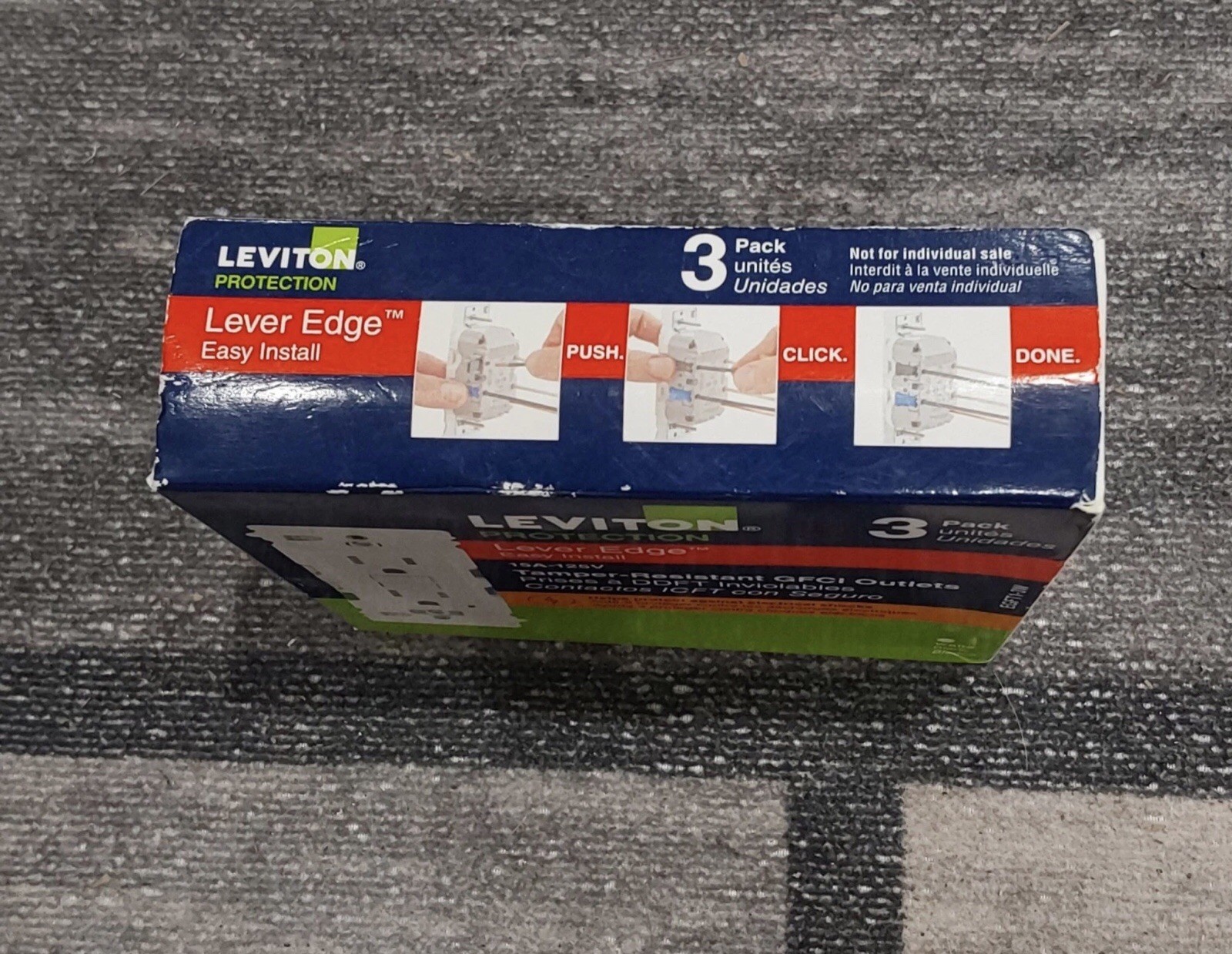 Leviton Tamper Resistant GFCI Duplex Outlets 15A 125V White 3 Pack EGFT1-3W H4**