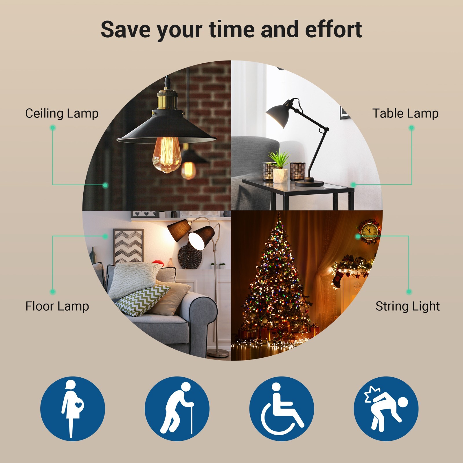 Wireless Remote Control Outlet 2 Independent Control Sockets Electrical Remote