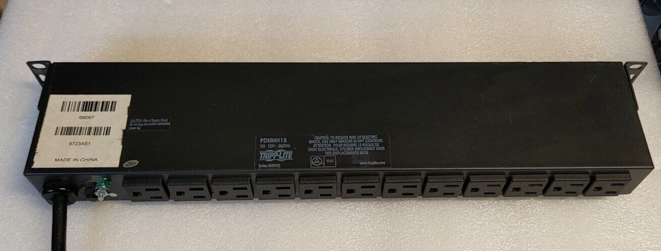 Tripp Lite PDUMH15 1.4kW Metered PDU 120V 13 Outlets 5-15R 5-15P 15ft 1U Rack