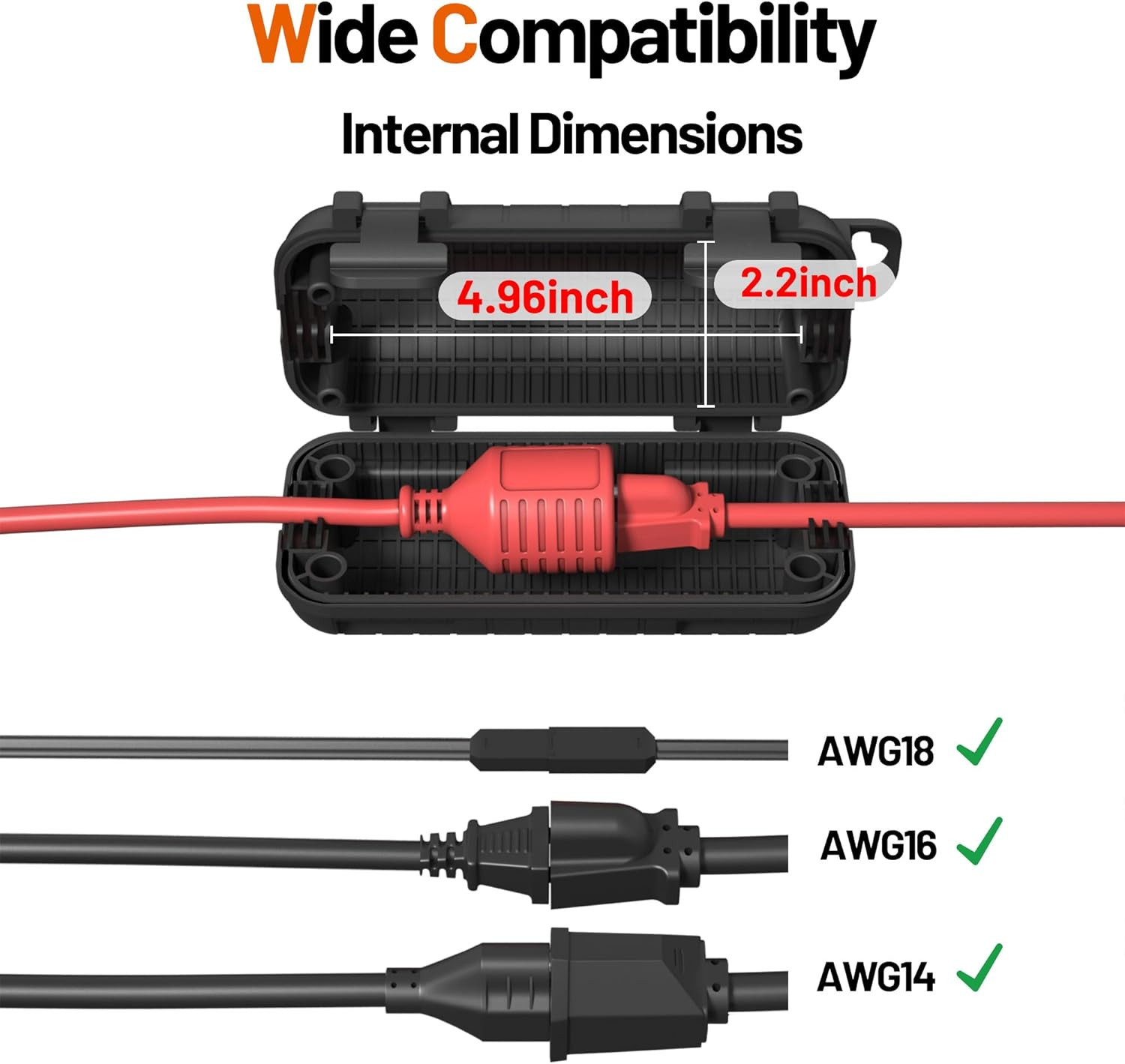 Extension Cord Cover Outdoor, Cord Connector Protector IP54 Water-Resistant, Ind
